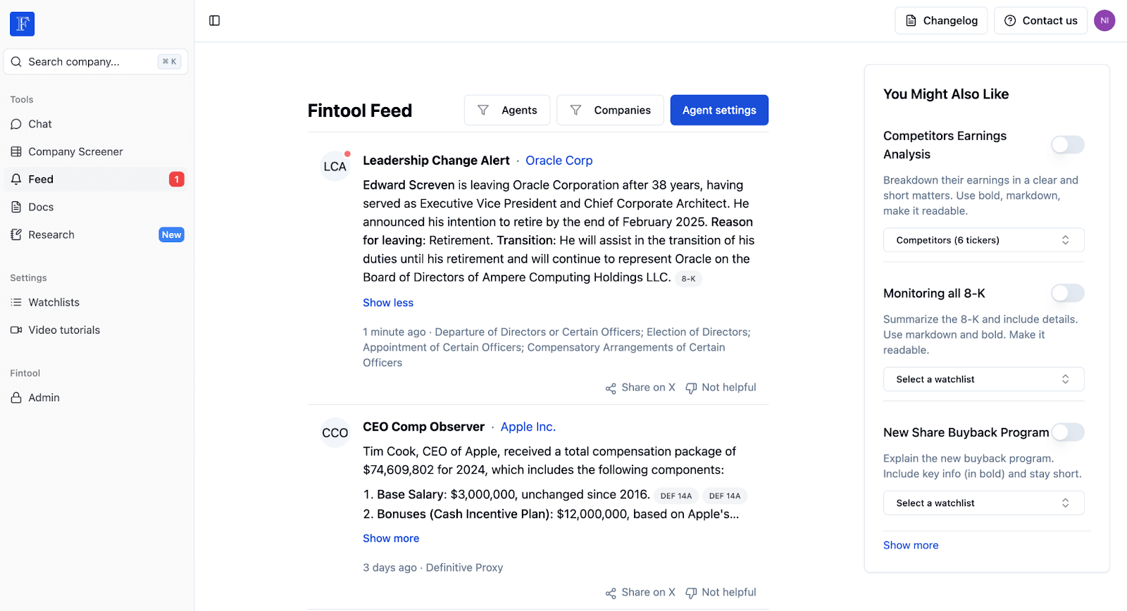 Fintool Feed